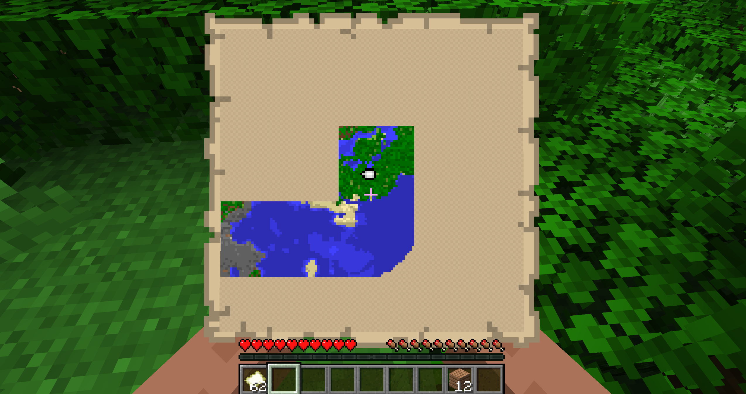 The expanding Atlas map displayed inside Minecraft